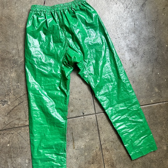 NWT 1,185$ Andreas Kronthaler Linen Plastic Like Pants Green - Picture 2 of 16